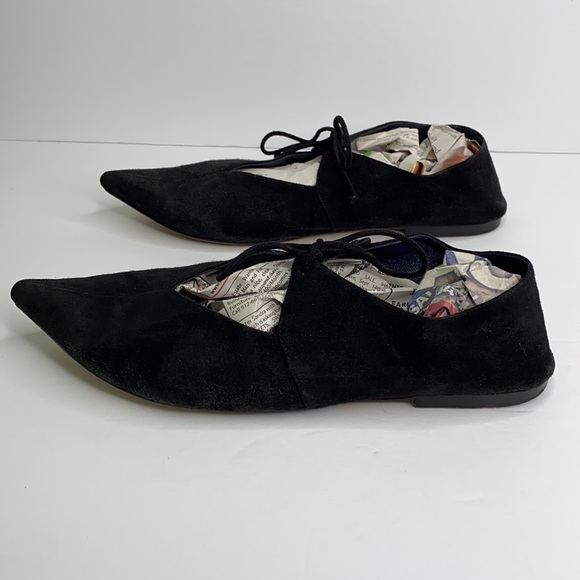 Old Celine Paris black suede pointed toe ballet flats - Picture 4 of 9